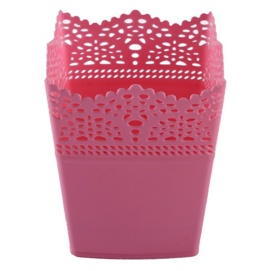 Dekoration Vase Aus Plastik Pink Viereck 1 Stück - MT15 - Mytortenland